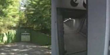 The emergency operations facility in Mount Weather, Bluemont,  Virginia (the entrance is shown on the left and the interior blast door is shown on the right). This is one of the Continuity of Government bunkers used on 9/11.